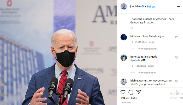 Hasil tangkap layar laman Instagram Joe BIden