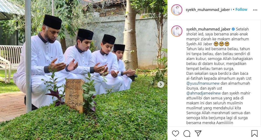 Tangkapan layar unggahan Instagram Syekh Muhammad Jaber.