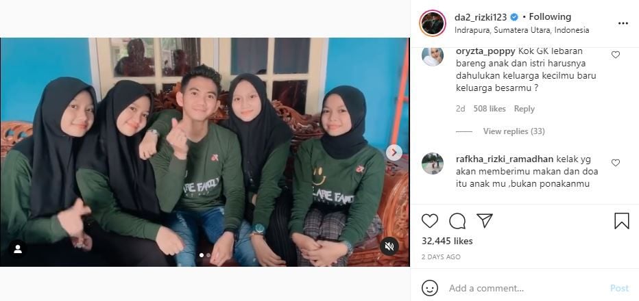 Foto sang suami, Rizky DA, diketahui menghilang dari akun Instagram Nadya Mustika Rahayu. Hanya foto sang anak, Baihaqqi Syaki Ramadhan.*