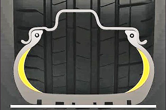 Konstruksi teknologi Run Flat Tire yang dikembangkan Pirelli dari ban mobil reli.
