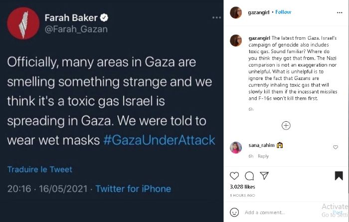 Pengacara Internasional, Lara menyebutkan bahwa Gaza saat ini sedang diserang gas beracun Israel.