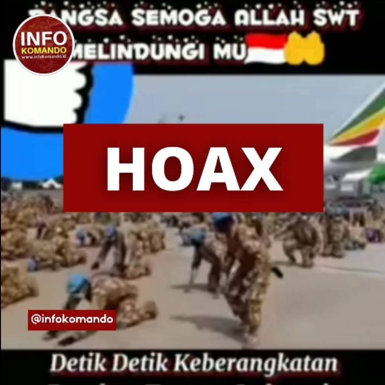 Hoaks video keberangkatan TNI ke Palestina/Instagram/@infokomando