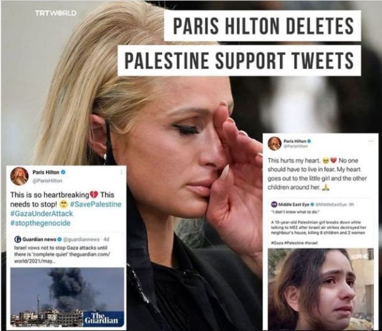 Paris Hilton hapus twit dukungan untuk Palestina
