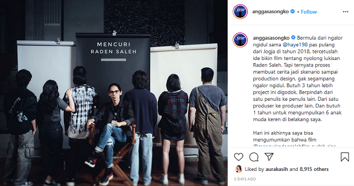 Hasil tangkap layar lama Instagram Angga Dwimas Sasangko