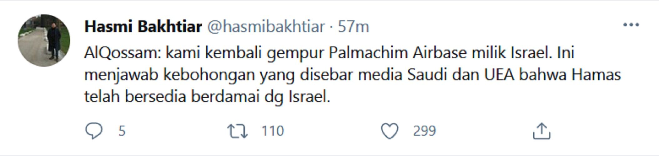 Berita Terupdate: Media Saudi dan UEA Bohong Soal Damai, Hamas Gempur Palmachim Airbase Israel