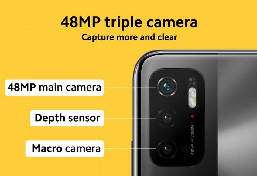 Poco M3 Pro 5G memiliki konfigurasi tiga kamera dengan kamera utama beresolusi 48MP.