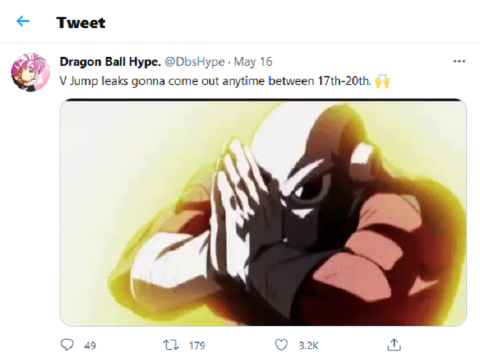 Hasil tangkap layar akun Twitter Dragon Ball Hype