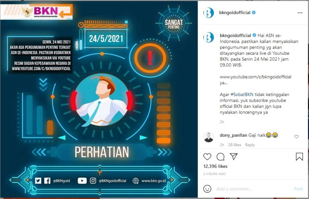 Catat Pengumuman Penting Untuk Asn Senin 24 Mei 2021 Pukul 09 00 Wib Ini Link Live Streamingnya Portal Sulut