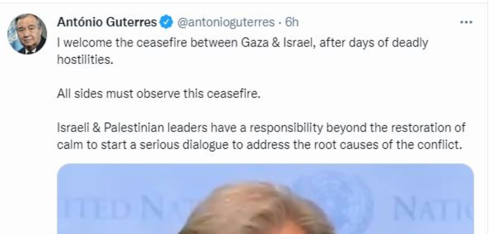 Cuitan Antonio Guterres soal gencatan senjata antara Israel dan Hamas.