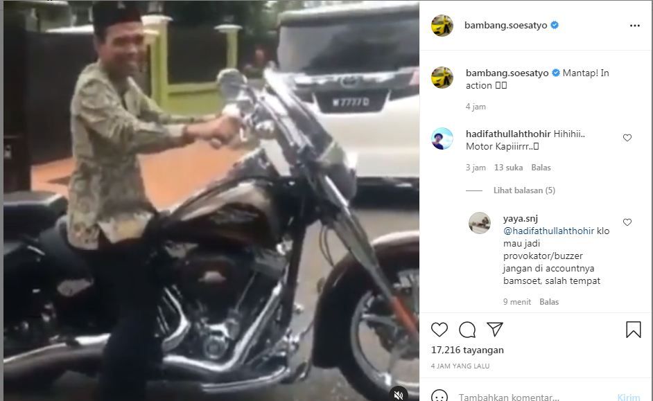 Gagahnya Uas Naik Harley Davidson Tidak Pakai Helm Netizen Motor Kapir Itu Mediajabodetabek Com