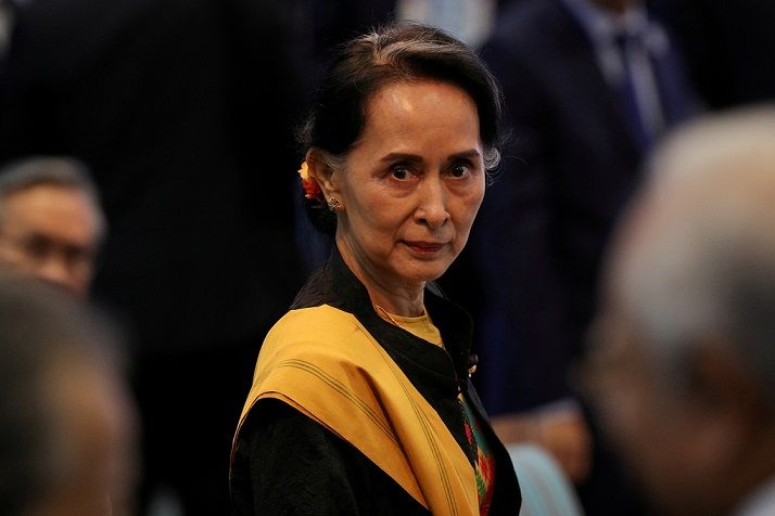 Dokumentasi Kepala Negara Myanmar Aung San Suu Kyi, menghadiri acara dalam pertemuan peminpin ASEAN ke-31, di Manila, Pilipina (13/11/2017).