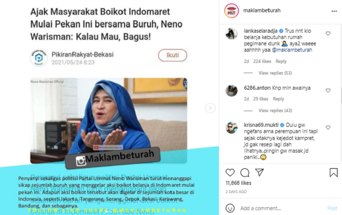 Krisna Mukti dan Ian Kasela turut mengomentari rencana Neno Warisman yang akan menggelar demo untuk memboikot Indomaret.*