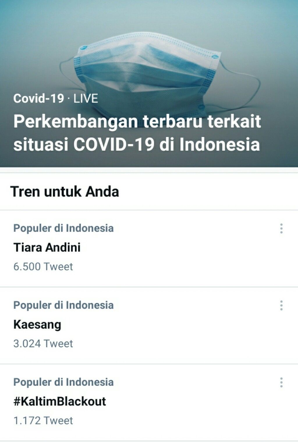Nama Tiara Andini trending di Twitter pada Kamis malam, 27 Mei 2021