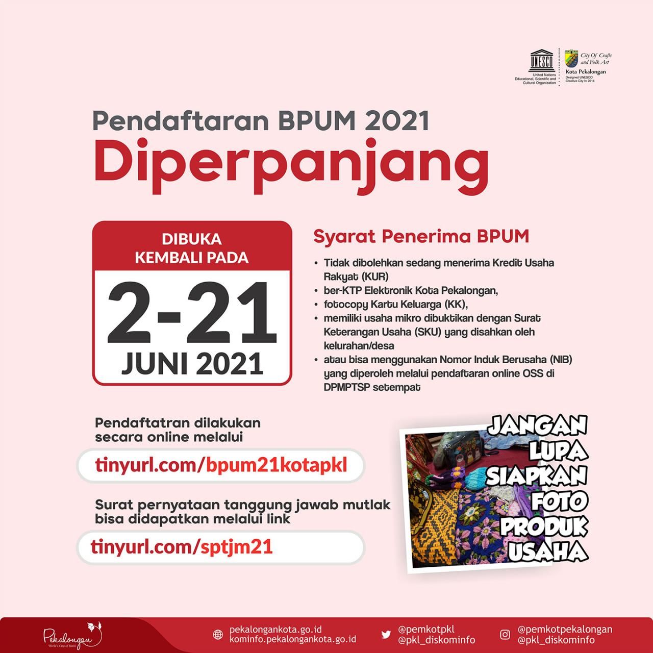 Warga Kota Pekalongan, Jawa Tengah yang memiliki usaha mikro terbuka peluang untuk memperoleh bantuan program BPUM Rp1,2 juta/kotapekalongan.go.id