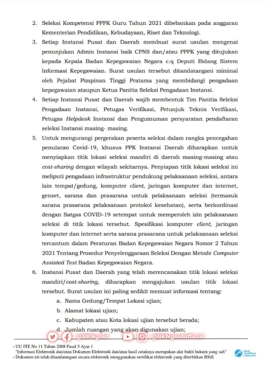 Surat resmi BKN lembar kedua