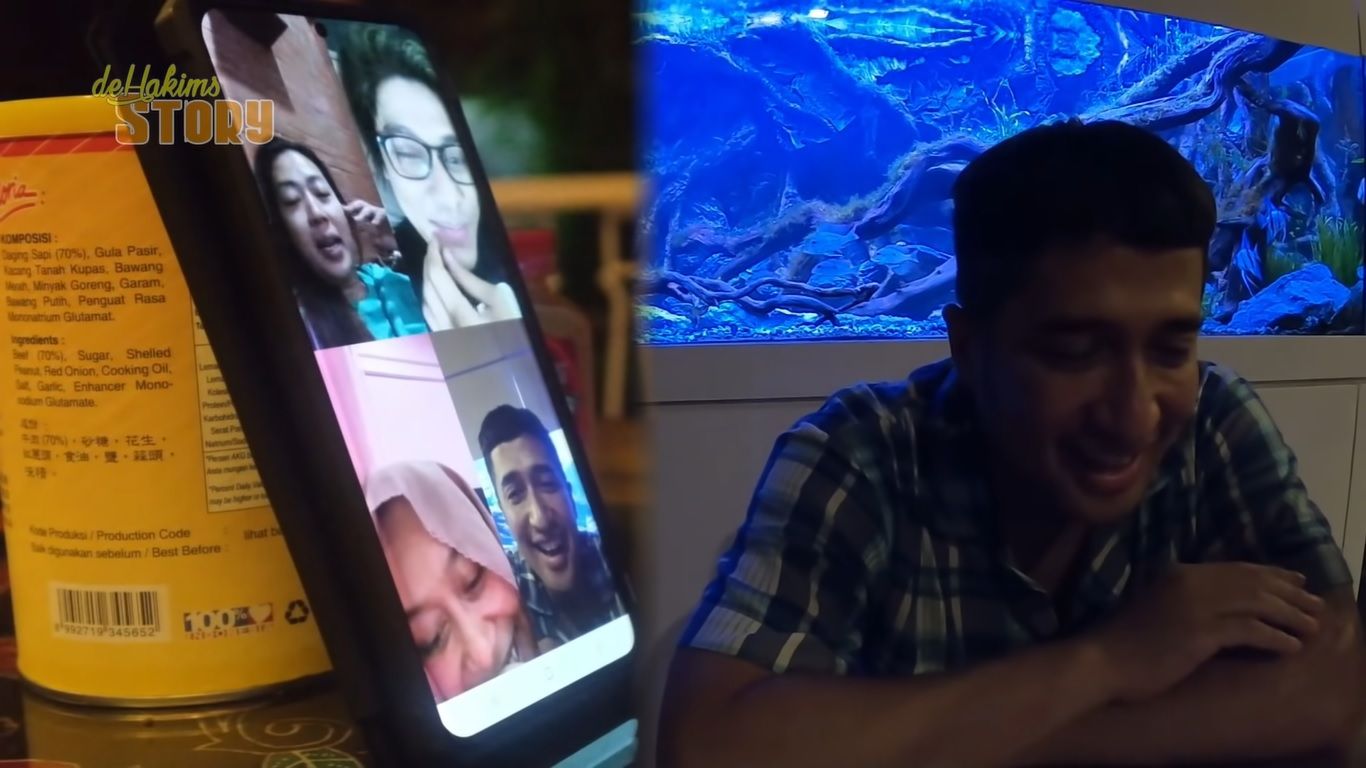Momen saat Irfan Hakim, Soimah, Lesti Kejora, dan Rizky Billar melakukan sebuah video call.