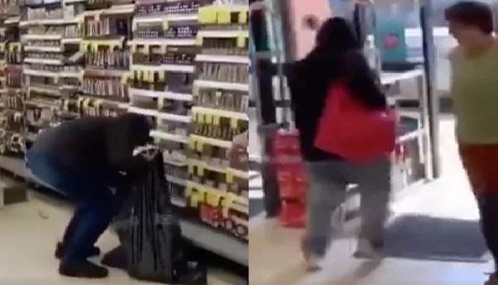 Kolase Tangkapan kamera para pencuri yang menjarah toko-toko grosir di San Fransisco  