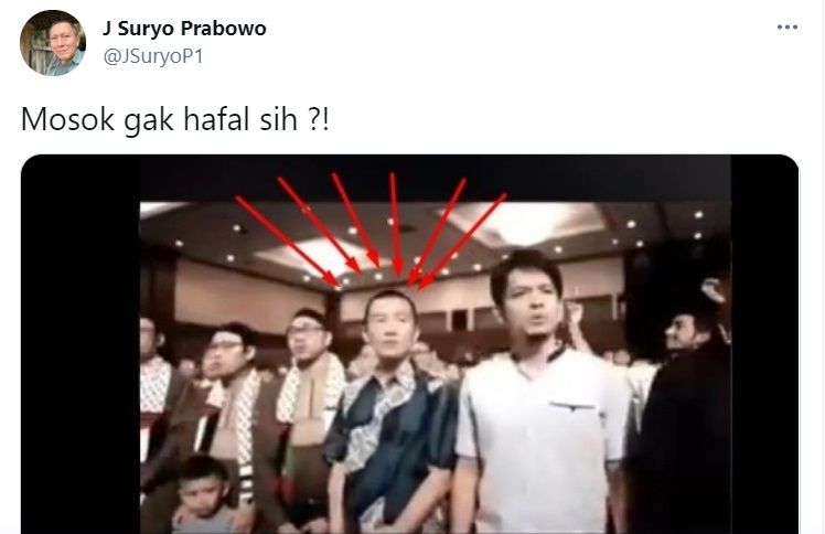 Tangkapan layar cuitan J Suryo Prabowo.