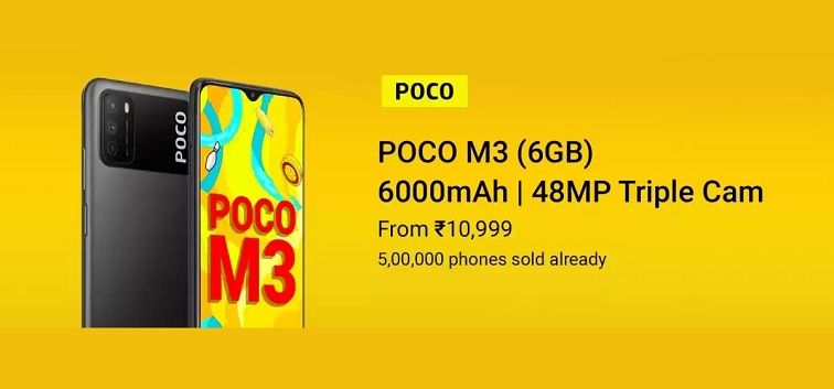 Smartphone Poco M3 mengalami penurunan harga di India.