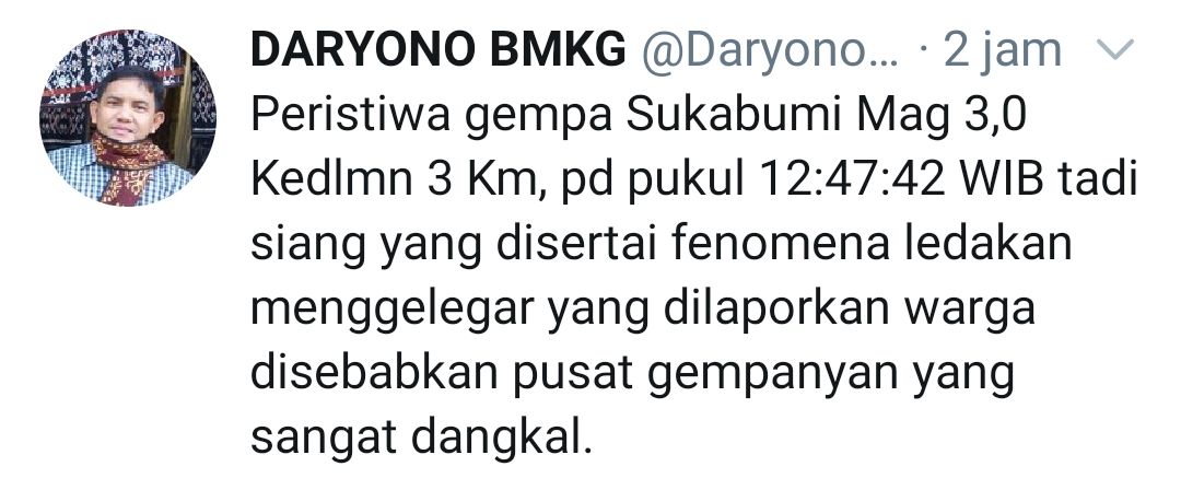 Penjelasan gempa Sukabumi