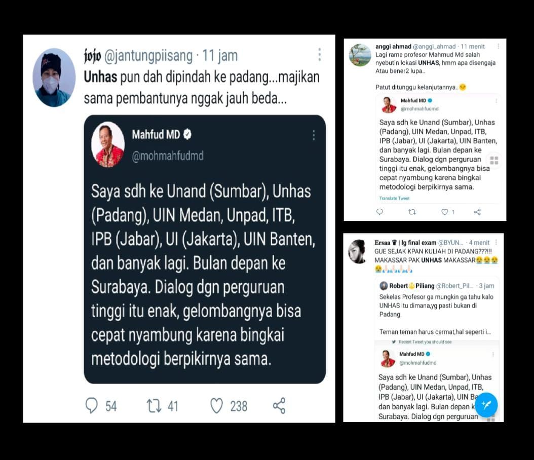 Mahfud MD Jadi Sorotan Warganet Akibat Sebut Unhas di Padang