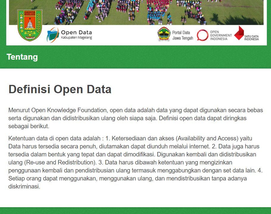 Open data dari Kabupaten Magelang.