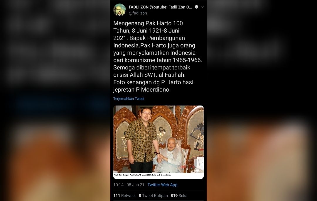 Fadli Zon mengenang 100 tahun kelahiran Soeharto, pesiden ke-2 RI