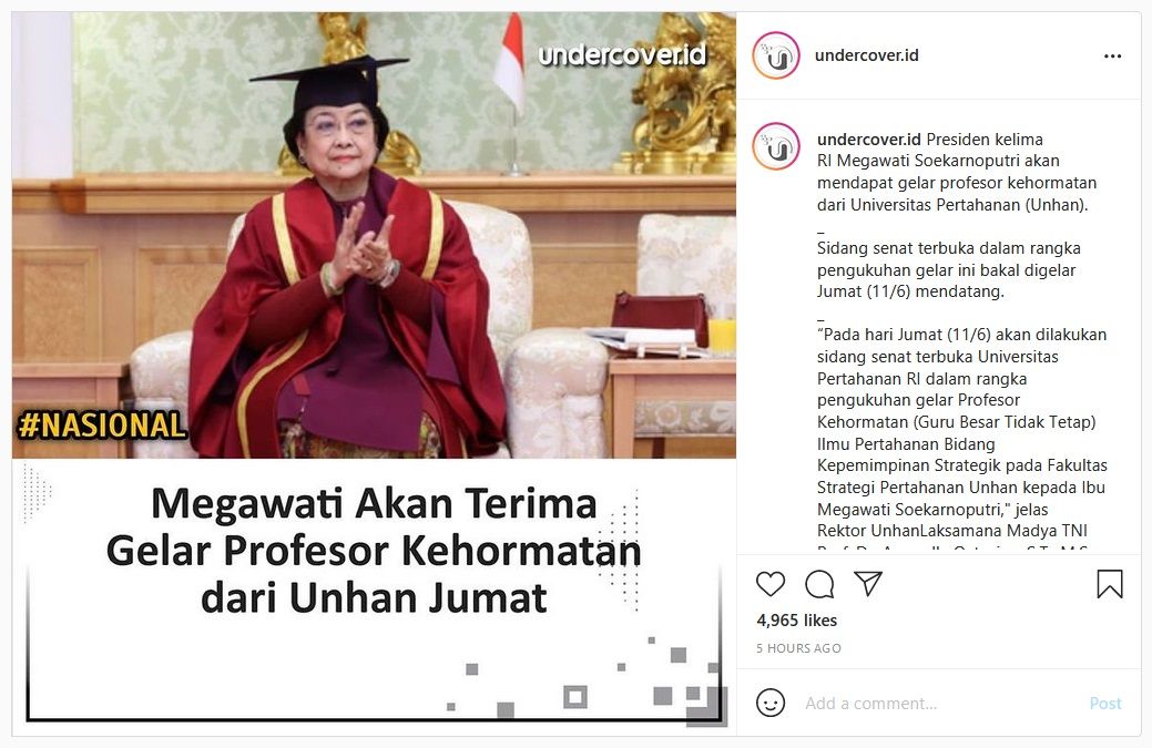 Megawati Akan Dapatkan Gelar Profesor Kehormatan dari Universitas ini