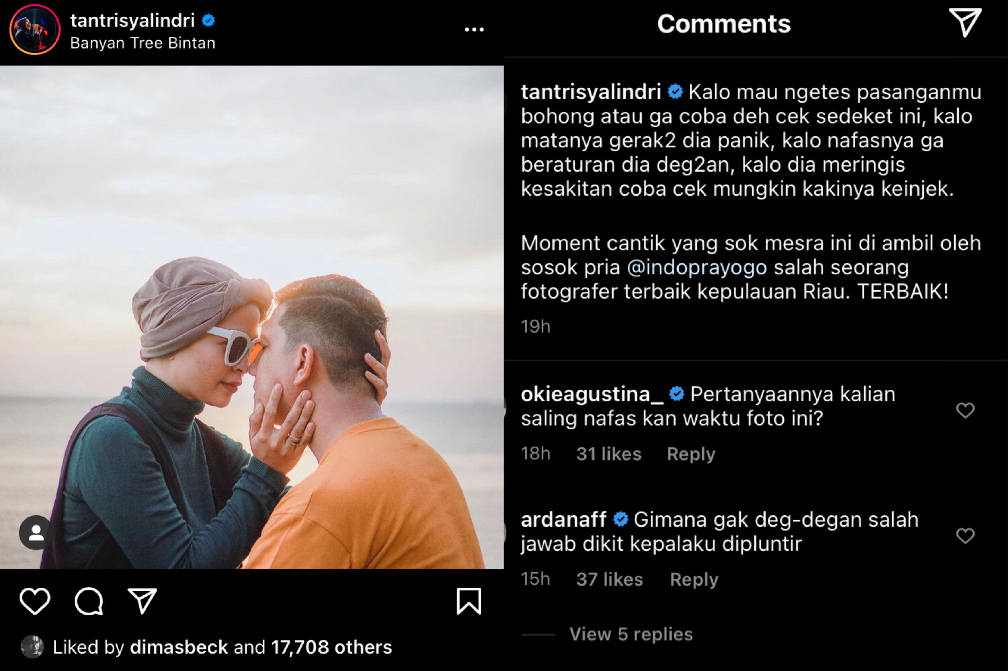 Tantri Kotak membagikan tips agar mengetahui pasangan sedang berbohong atau tidak. Salah satunya tatap matanya.*