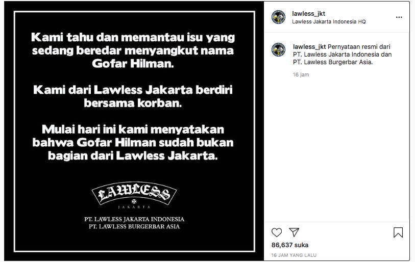Postingan Lawless Jakarta.*