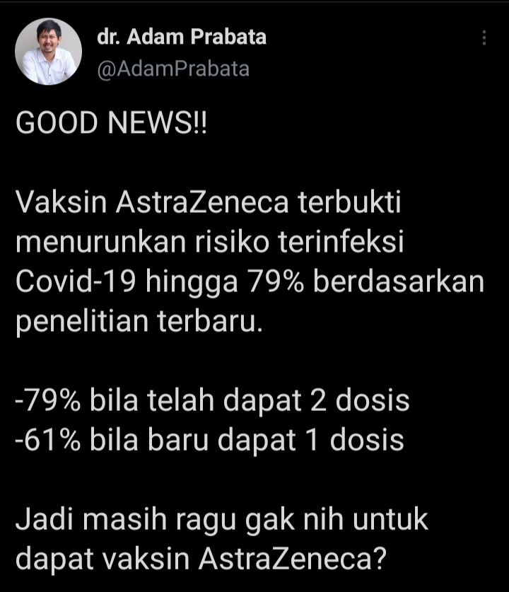 Cuitan dokter Adam Prabata.