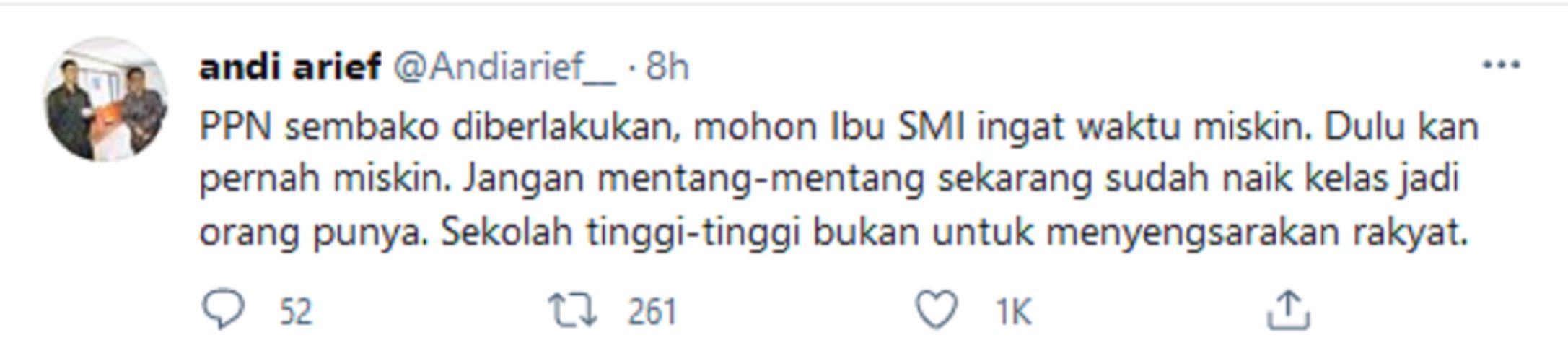 Andi Arief Semprot Sri Mulyani, Sekolah Sudah Tinggi tapi Jangan Sengsarakan Rakyat