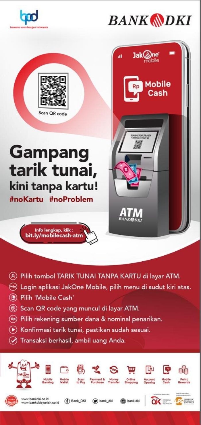 Cara tarik tunai tanpa kartu ATM di JakOne Mobile