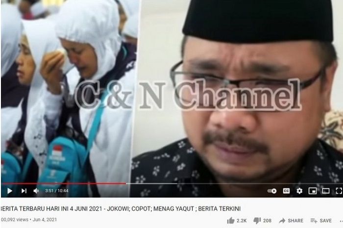 Hoaks Menteri Agama Yaqut Cholil Qoumas dicopot Jokowi.