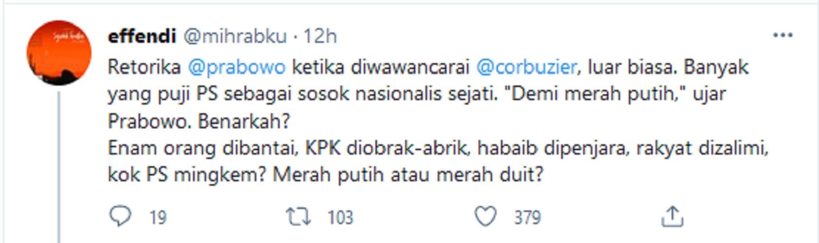 Kader Demokrat: Pak Prabowo klarifikasinya di Youtube Deddy Corbuzier Tak Mampu Jahit Rakyat yang Terbelah