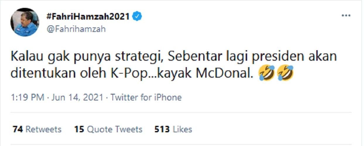 Sindir Capres 2024, Fahri Hamzah: Kalau Tak Punya Strategi, Sebentar Lagi Presiden akan Ditentukan K-Pop