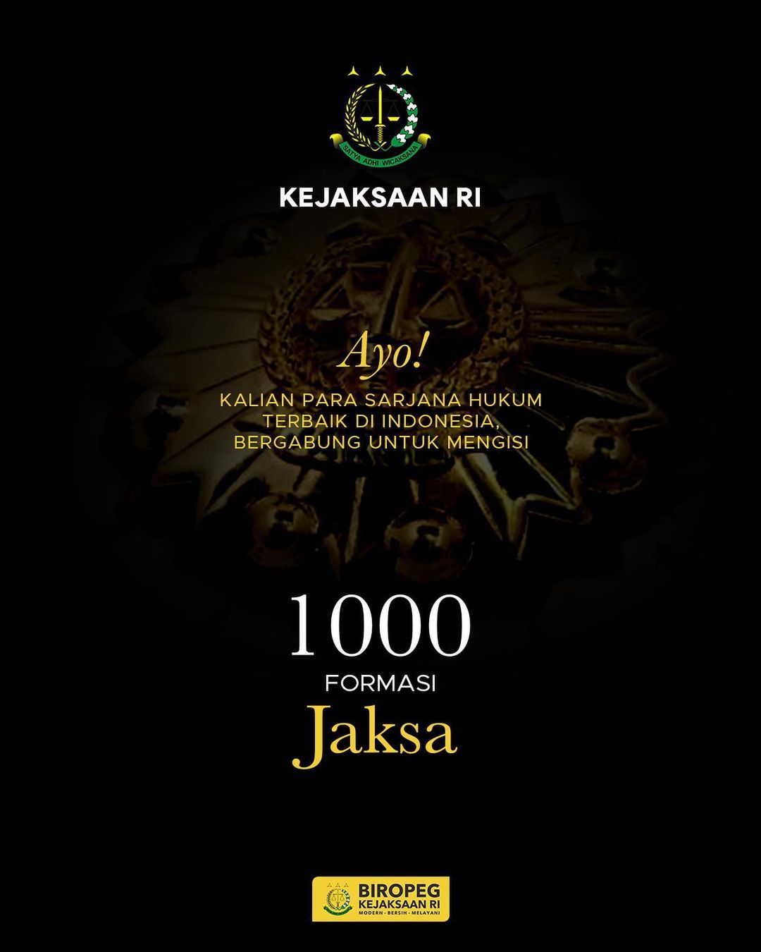 1000 formasi jaksa di CPNS Kejaksaan 2021 untuk lulusan sarjana hukum