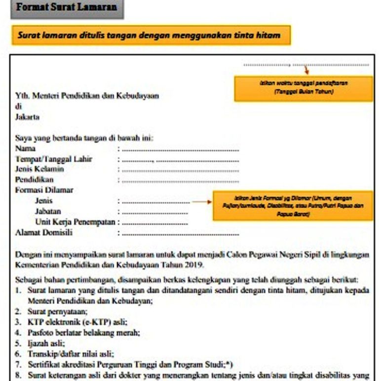 Contoh Surat Lamaran Cpns 2021 Kemhan Yang Diunggah Di Sscasn Bkn Go Id Dan Surat Pernyataan Lain Portal Kudus