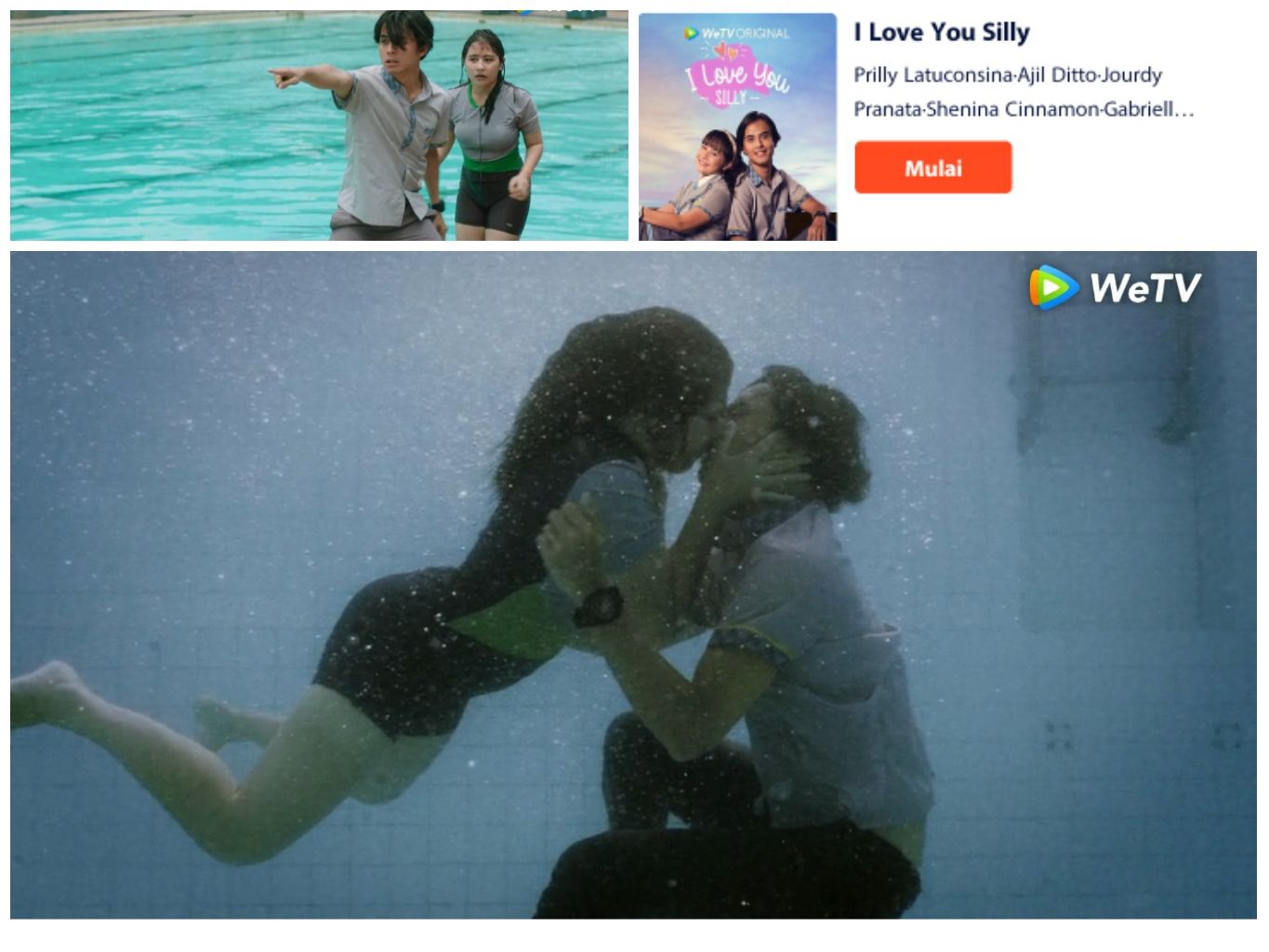 Link nonton video trailer I Love You Silly WeTV adegan ciuman Prilly Latuconsina di bawah air dengan Jourdy Pranata 