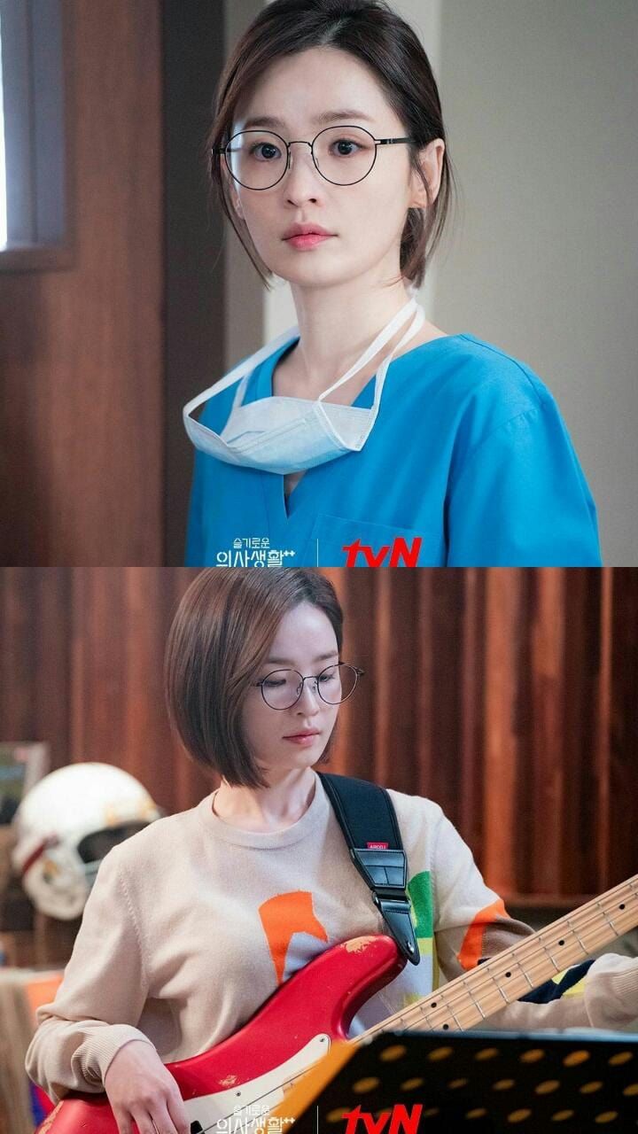 Still cut Song Hwa di drama 'Hospital Playlist 2'./Kolase dari Instagram.com/@tvndrama.official