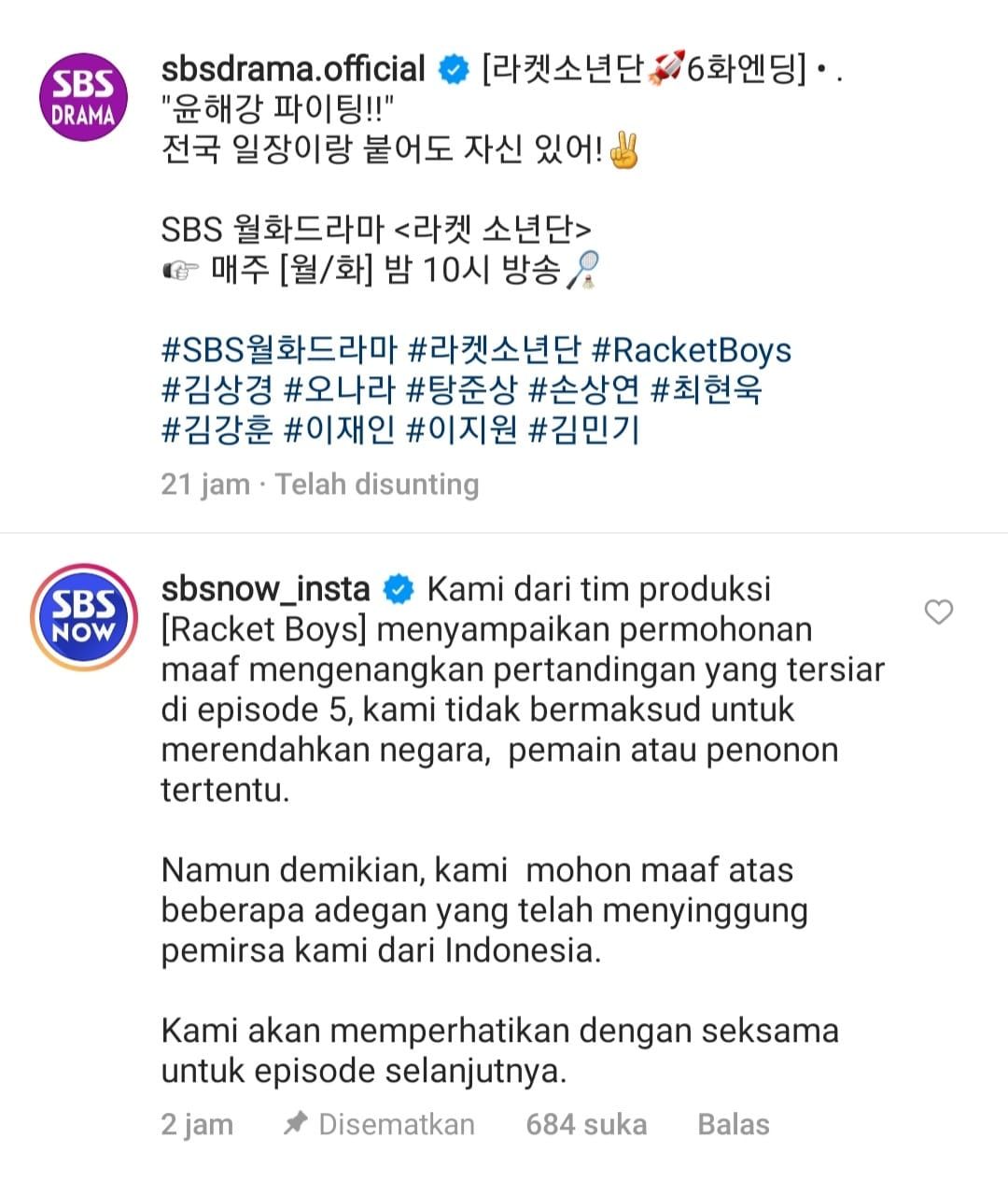 SBS minta maaf kepada Indonesia