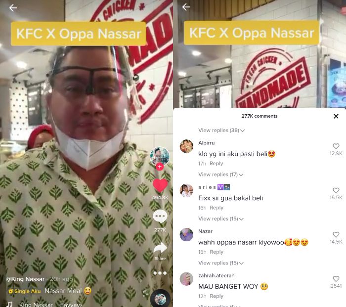 Nassar Oppa’ kolaborasi dengan KFC.*