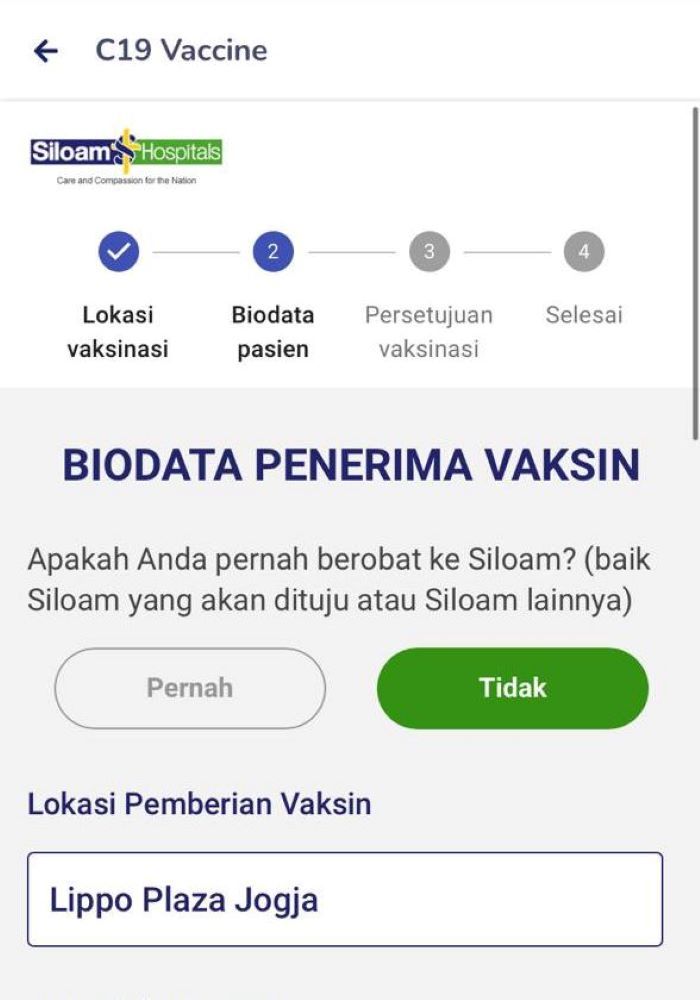 Cara Daftar vaksin Covid-19 di RS Siloam Yogyakarta