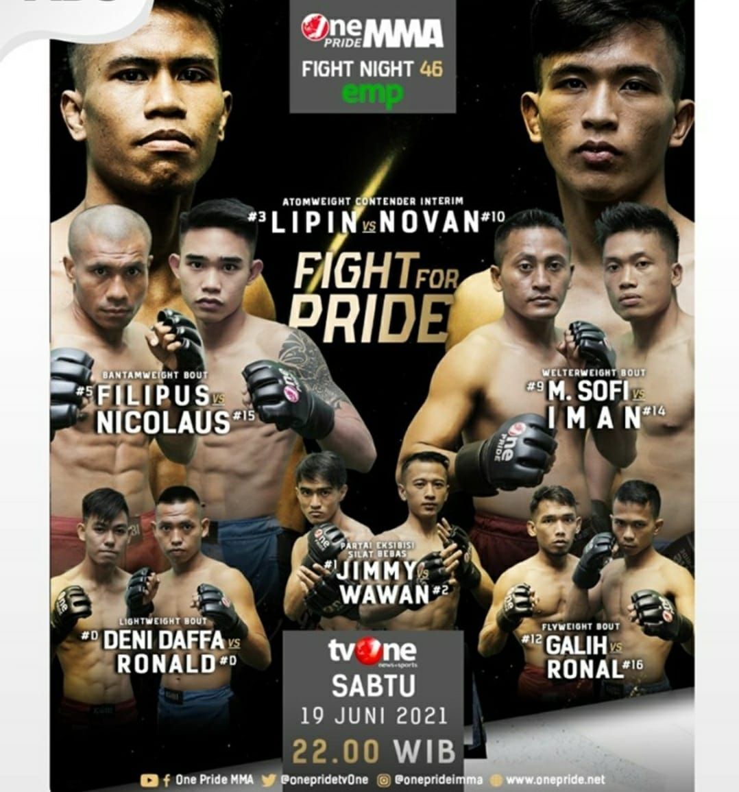 Jadwal Acara Tvone Sabtu 19 Juni 2021 Laga Lipus Sitorus Vs Novan Kaunang Di One Pride Mma Berita Subang