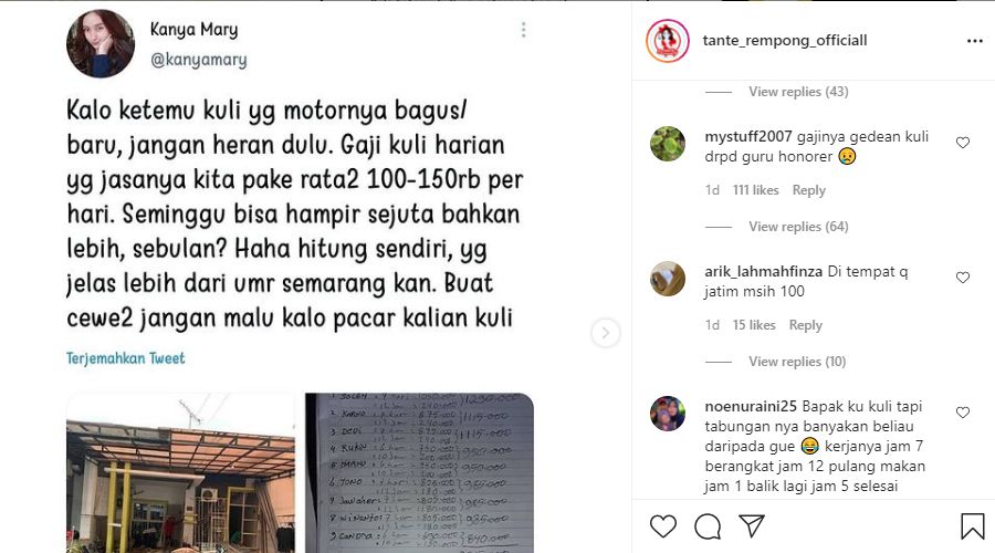 Beberapa hari ini viral di media sosial tentang rincian gaji pekerja konstruksi bangunan yang mengejutkan para netizen.