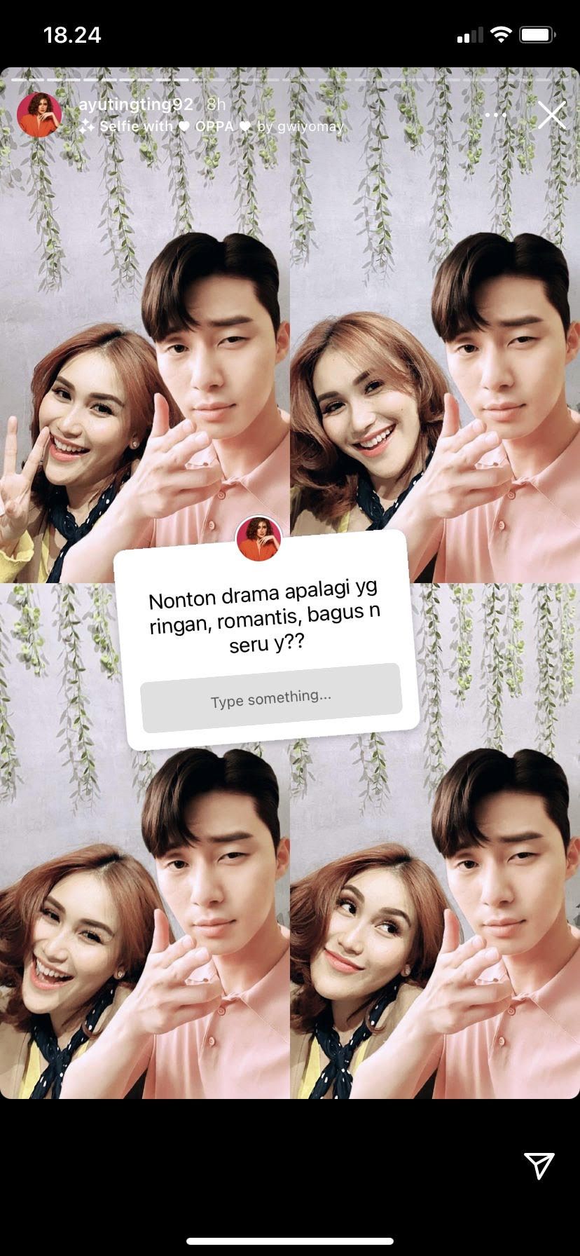 Unggahan Instagram Story Ayu Ting Ting.*