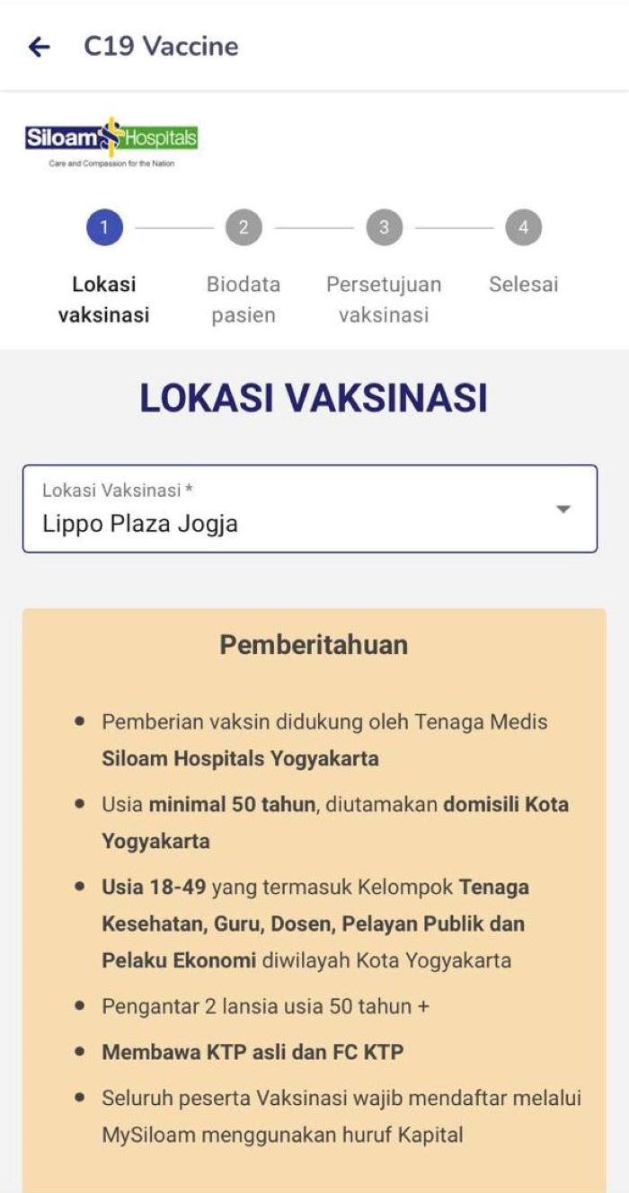 Cara daftar di RS Siloam Yogyakarta