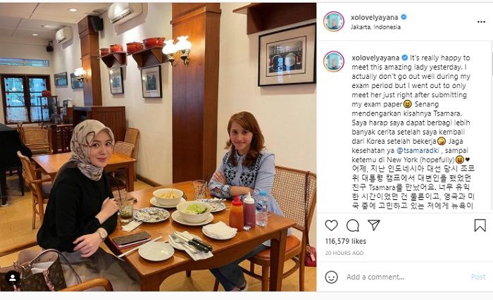 Netizen banjiri kolom komentar unggahan Ayana Moon dan menyerukan agar tidak 'salah gaul', usai berfoto dengan Tsamara Amany.*