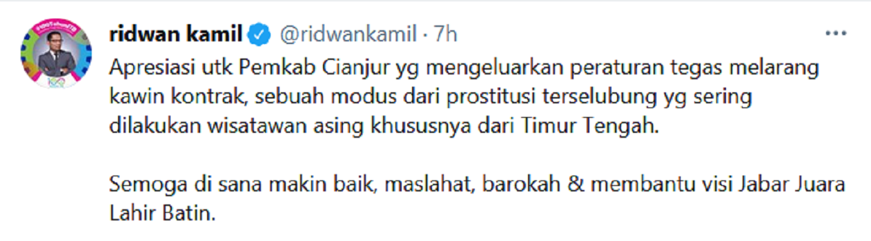 Cuitan Ridwan Kamil./*