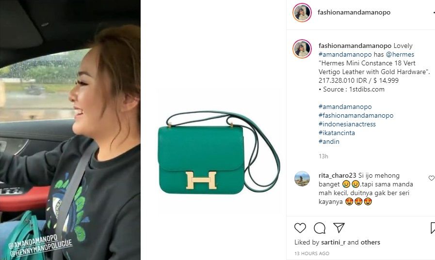 Amanda Manopo kedapatan memiliki tas branded keluaran Hermes
